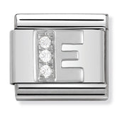 Nomination Composable Classic Link 330301/05 Letter E with CZ in 925 Silver